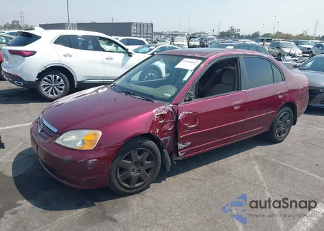 2002 Honda Civic Ex из США, поврежденный, VIN 2HGES26712H510308